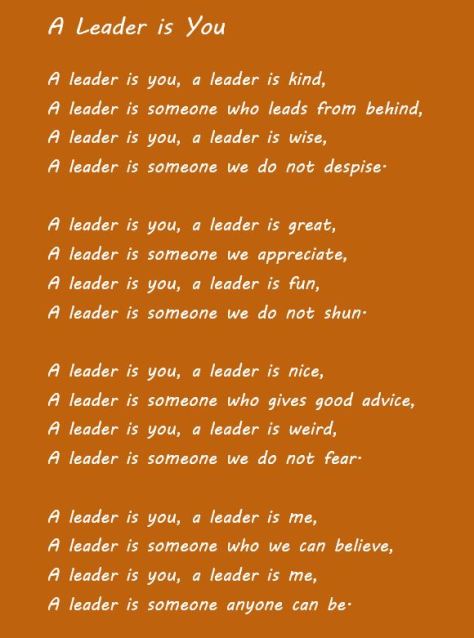 a leader is you