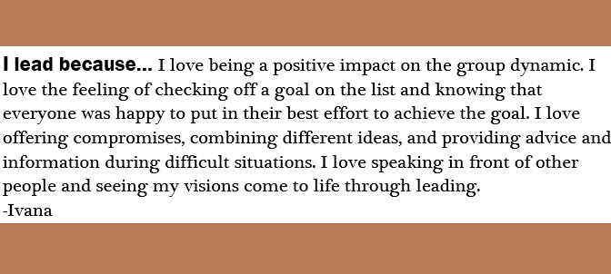 I Lead Because…(Ivana)